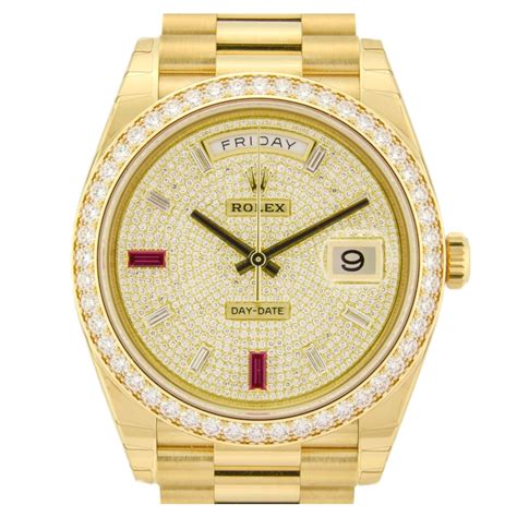 rolex yellow gold gold full pavé diamond ruby 68002|Rolex 228348rbr.